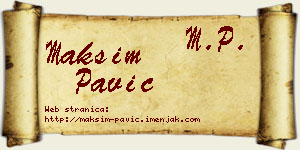 Maksim Pavić vizit kartica